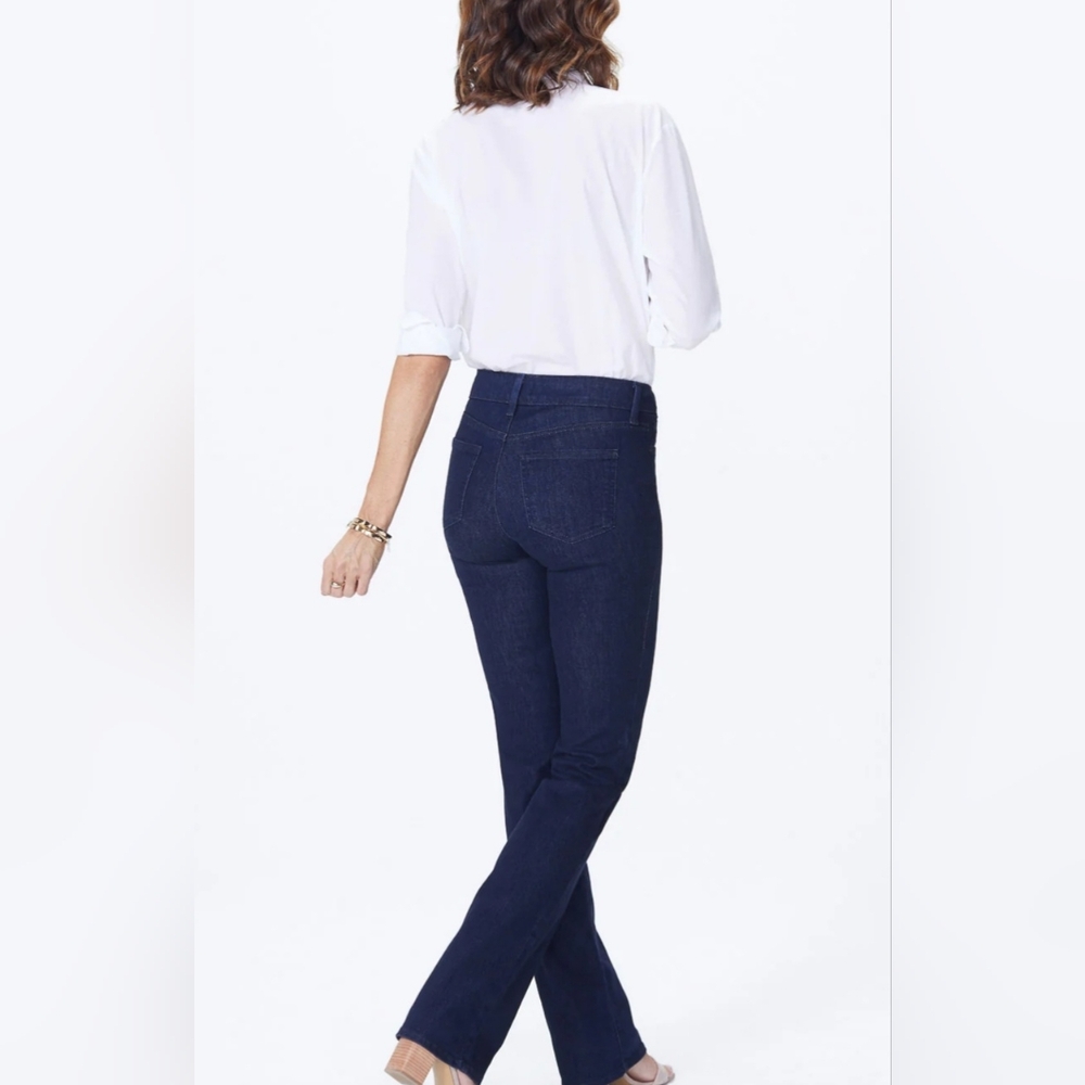 NYDJ High Rise Blue Jeans Slim Bootcut Leg - Picture 3 of 7